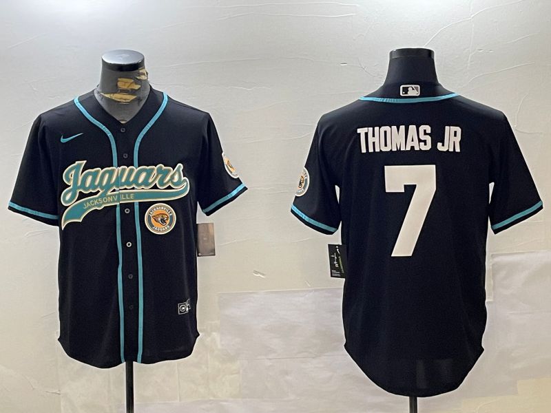 Men Jacksonville Jaguars #7 Thomas jr Black Joint Name 2024 Nike Limited NFL Jersey style 3